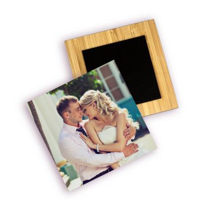 Photo magnet 10x10 cm made of bamboo