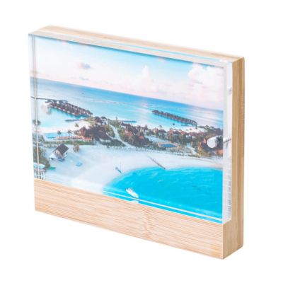 Photo panel with acrylic cover 10x15 cm magnetic attachment, bamboo