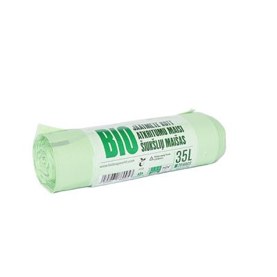 Garbage bag compostable / biodegradable 35l (54x53CM) 20 mic, 20pcs/roll, star base, BioBag