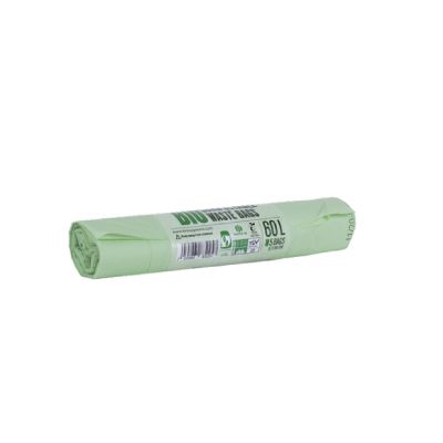 Garbage bag compostable / biodegradable 60l (57x90CM) 17 mic, 5pcs/roll, BioBag