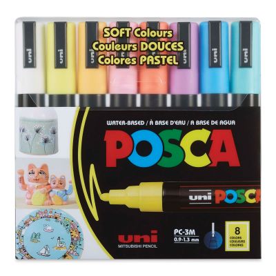 Marker Uni Posca PC5M pastel colors 8 pcs, 1,8-2,5mm