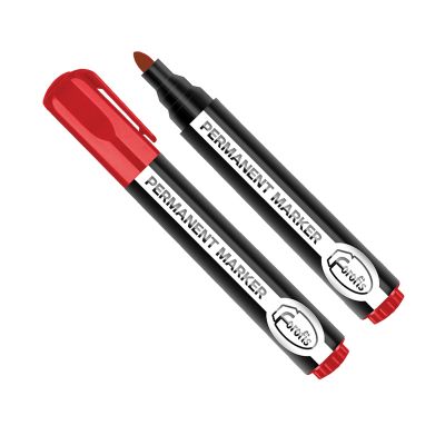 Marker Mego Forofis, 2-5mm round tip, red, permanent