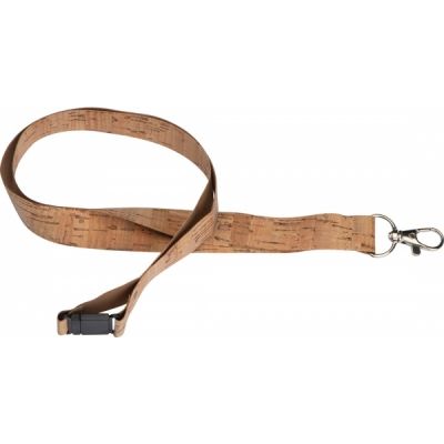 Lanyard  MARANELLO 20x500mm with carabiner and safety fastener, cork