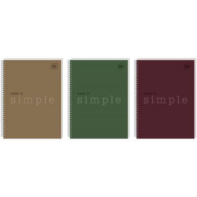 Notebook A4 50 sheets, 70g, square, spiral binding, Simple assortment, Interdruk
