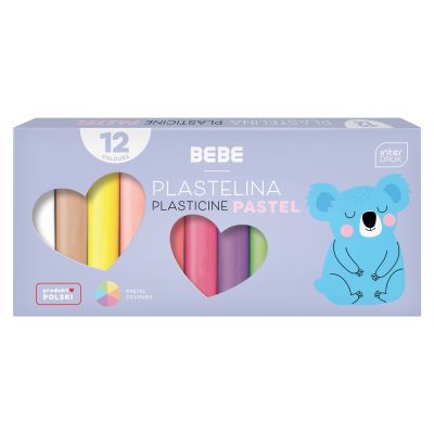 Plasticine BEBE pastel 12 colors Interdruk