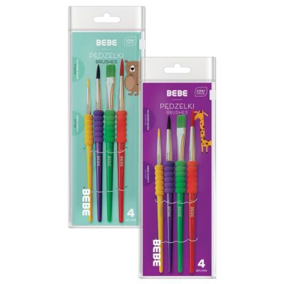 Brushes set 4 pcs BEBE Kids synthetic, assortment Interdruk