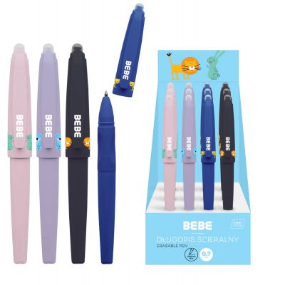Ink pen 0,7 BEBE Kids erasable, blue, assortment Interdruk