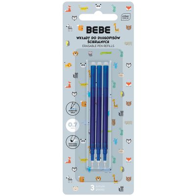 Ink core erasable Interdruk 0.7 blue 3 pcs Interdruk