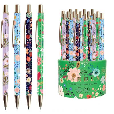 Ballpoint pen Garden Metal 0.7 blue, assortment Interdruk