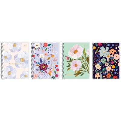 Notebook A6 80 sheets 70g, square, spiral binding Garden assortment Interdruk