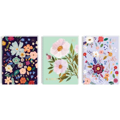 Notebook A4 80 sheets 70g, square, spiral binding, perforated Garden assortment Interdruk