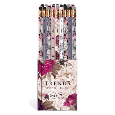 Graphite pencil with eraser Trend HB, assortment, Interdruk
