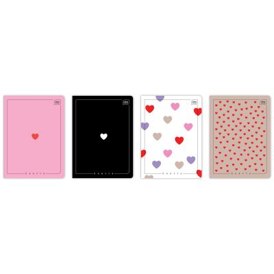 Notebook A5 60 sheets 70g, square Hearts assortment Interdruk