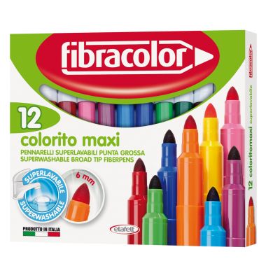 Viltpliiats Fibracolor Colorito Maxi 12 värvi