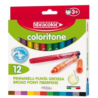 Fibre pen Fibracolor Coloritone 12 colors