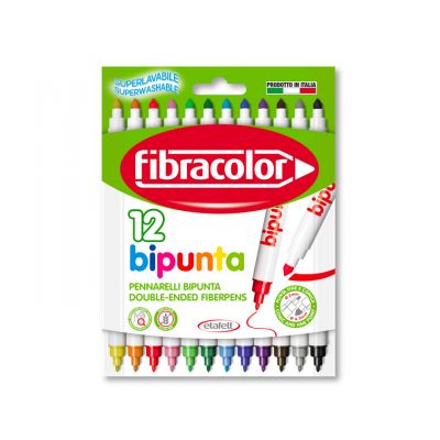 Fibre pen Fibracolor Bipunta Double ended 2 and 4,5mm, 12 colors