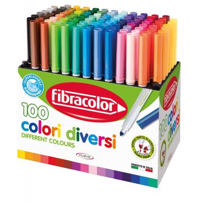 Fiber pen Fibracolor 100 Colori, set of 100 different colors