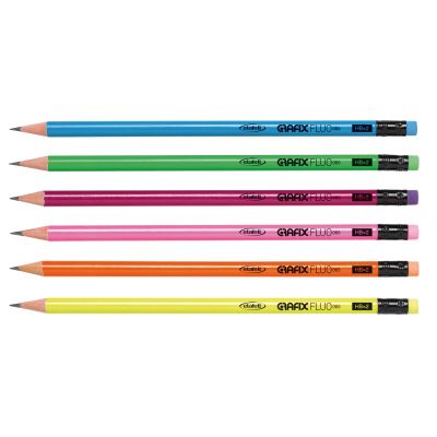 Graphite pencil HB2 with eraser Hi-Text Grafix Fluo assortment, Etafelt