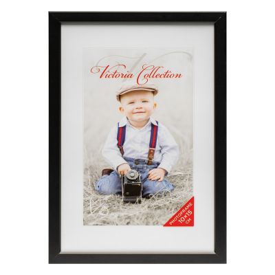 Picture frame Aluminum 10x15 black, Victoria Collection, support leg