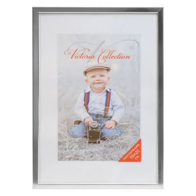 Picture frame Aluminum 15x21 silver, Victoria Collection, support leg