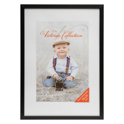 Picture frame Aluminum 15x21 black, Victoria Collection, support leg