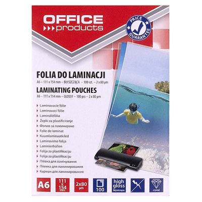 Lamination foil, OFFICE PRODUCTS, A6, 2x80 micr; glossy, 100 pc