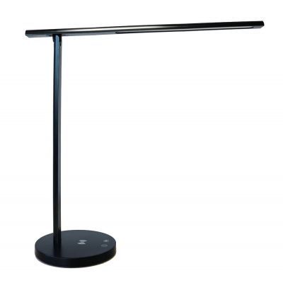 Valgusti UNILUX Diva, must; integreeritud LED lamp 7,4W, alusega D-15cm; H-42cm; USB-port ja QI-laadija