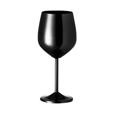 Wine glass ARLENE 540ml, aluminium, black metallic colour