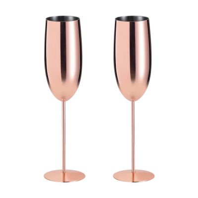 Champagne glass set GAGAX 270ml 2 pc, copper plated stainless steel