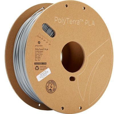 PLA filament 3D-printerile Polymaker PolyTerra Fossil Gray, hall - 1.75 mm, 1 kg