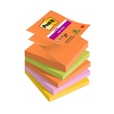 Post-it® Super Sticky Notes R330 Z-Notes, Boost Colour Collection, 76 mm x 76 mm, 5 pads 90 sheets