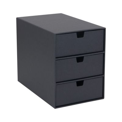 3 Drawer Chest INGRID Bigso Box, Dark Grey 456