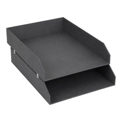 Stackable Letter Trays HAKAN Bigso Box, Canvas Paper Laminate Black C68