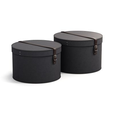 Box set of 2 Rut Bigso Box, Canvas Paper Laminate Black C68