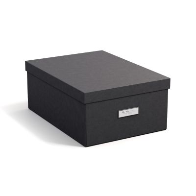 Collapsible box Katia Bigso Box 28,5 x 39 x 16cm Canvas Paper Laminate Black C68