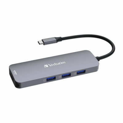 Port replikaator Verbatim CMH-08 USB-C Pro Multiport Hub 3xUSB3.2 G1/2xHDMI (4K ja 8K)/Gbit LAN, Power Delivery 100W, SD/microSD-lugeja