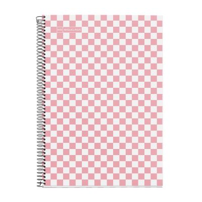 Kaustik 215x309mm 4x4 ruut spiraal 80l CHAMBER PINK Miquelrius
