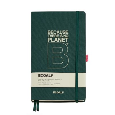 Märkmik 130x210x15mm 96l valge PLANET B GREEN ECOALF kummikinnitus, järjehoidja, pliiatsihoidja, Miquelrius