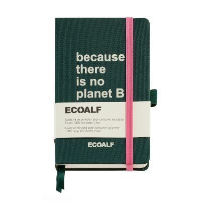 Märkmik 90x140x15mm 96l valge PLANET B GREEN ECOALF kummikinnitus, järjehoidja, pliiatsihoidja, Miquelrius