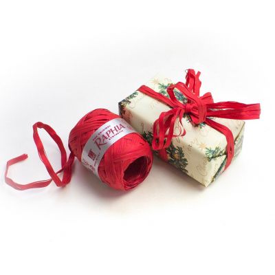 Gift ribbon 5mm x 20 m Rapia, red