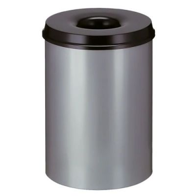 Self Extinguishing Waste Paper Bin 30L, aluminum/black