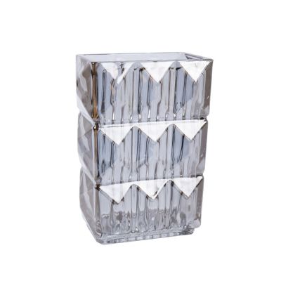Vaas AVRIL kandiline, 85664, 13x8x K-19cm/ hõbedane klaas
