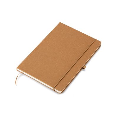 Notebook GLITZO A5 80 square pages, elastic band, bookmark ribbon, pen holder, pruun