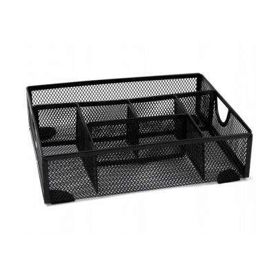 Desk organiser Q-CONNECT Office Set, metal, 6 sections, black