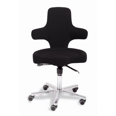 Ergonoomiline tool SANUS Variowip, ristikujuline seljatugi, istme kõrgus 44-57cm, max 160kg/ kangas must+alum. jalarist