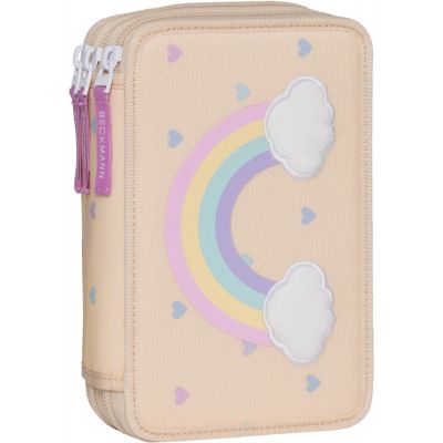 Three section pencil case with content Beckmann, Yellow Heart