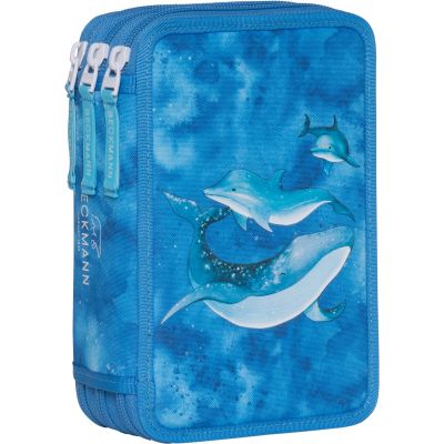 Three section pencil case with content Beckmann, Ocean