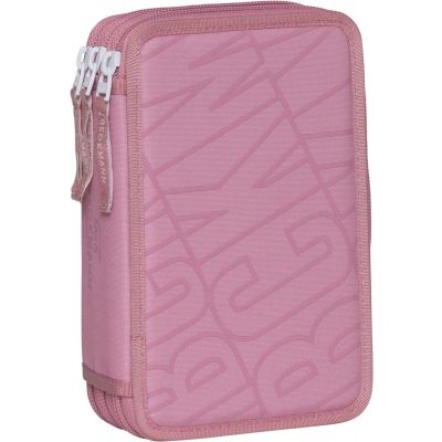 Three section pencil case with content Beckmann, Junior Pink