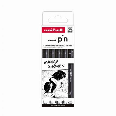 Tindipliiats Uni Pin koplekt Manga Shonen, 5 pliiatsit