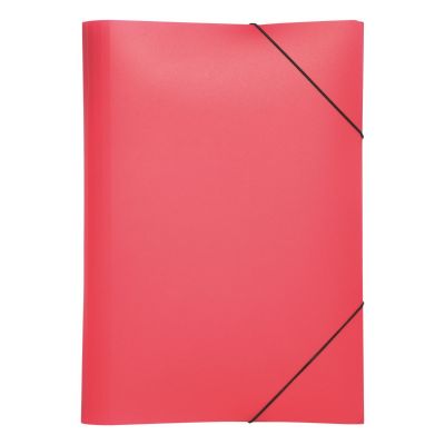 Elasticated File A4, 3 flaps, PP, red, Pagna